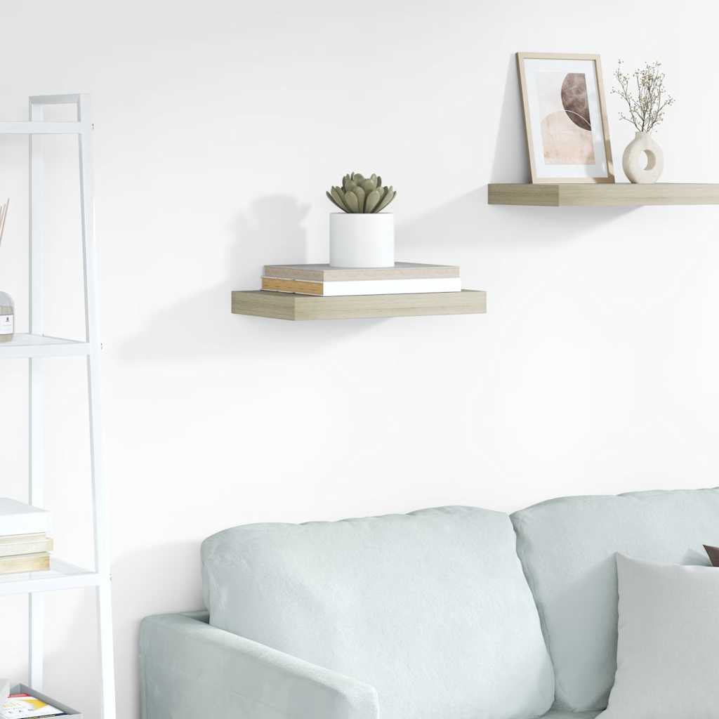 Wandschap zwevend 40x23x3,8 cm MDF eikenkleurig is nu te koop bij PeponiXL, paradijselijk wonen!