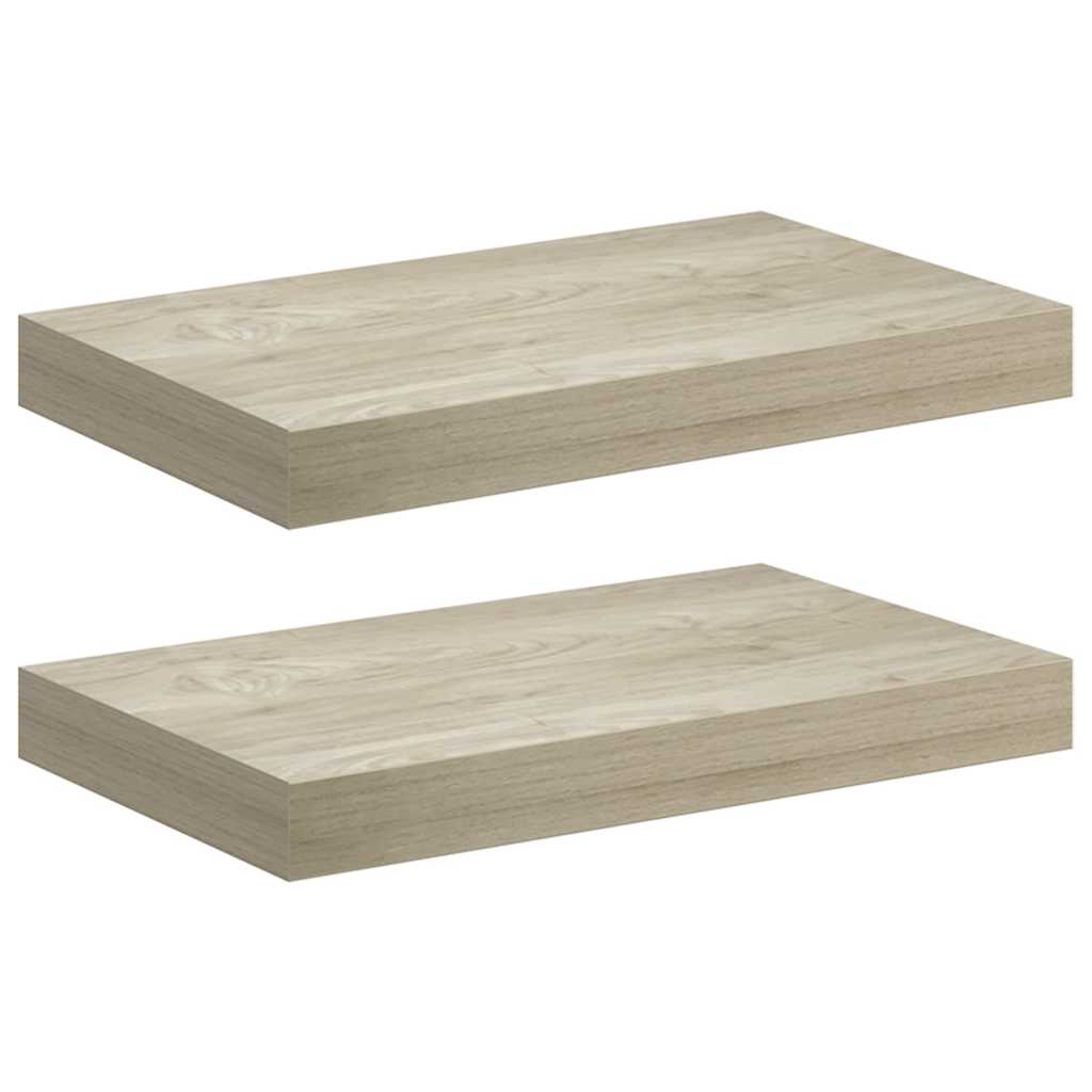 Wandschappen zwevend 2 st 40x23,5x3,8 cm MDF eikenkleurig is nu te koop bij PeponiXL, paradijselijk wonen!