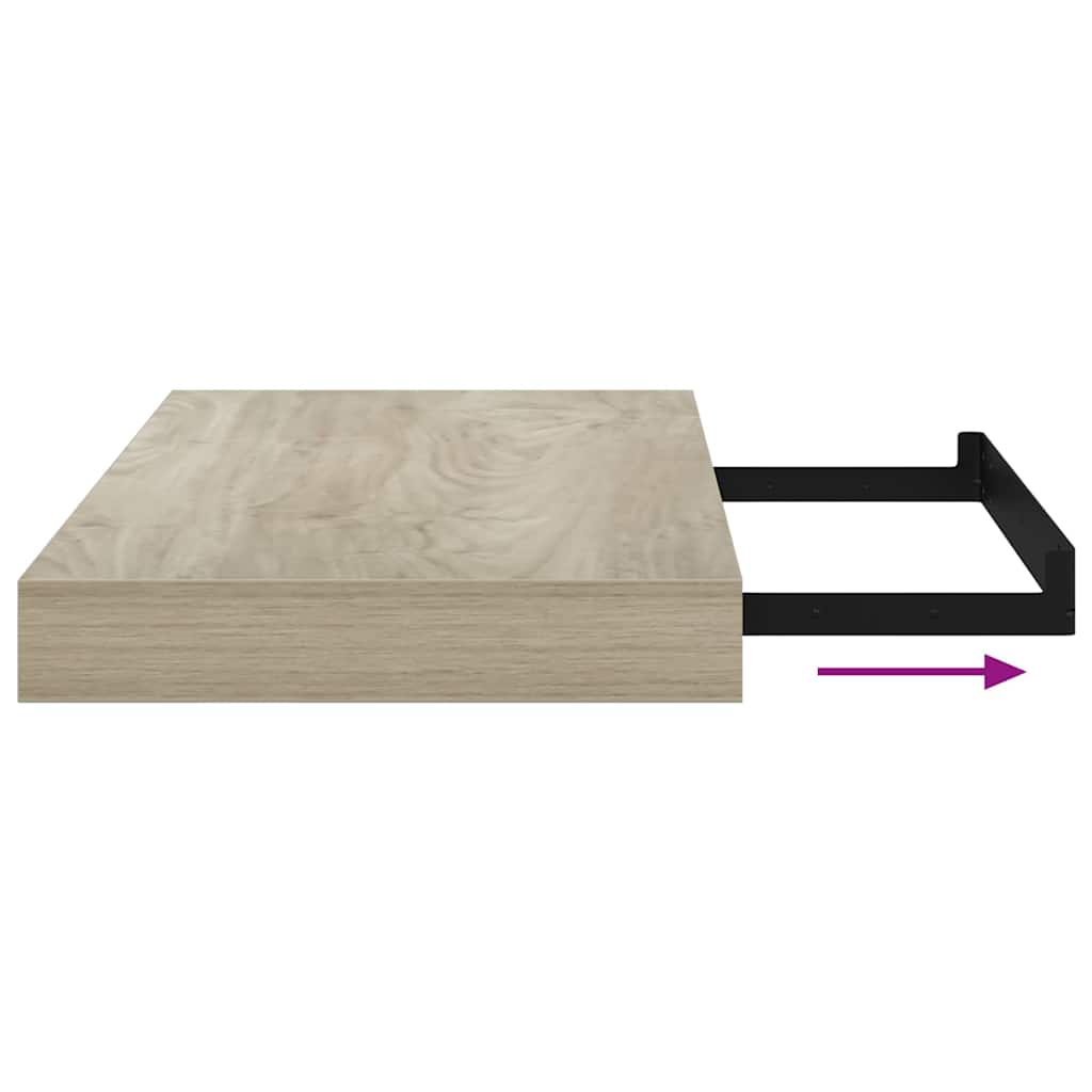 Wandschappen zwevend 4 st 40x23x3,8 cm MDF eikenkleurig is nu te koop bij PeponiXL, paradijselijk wonen!