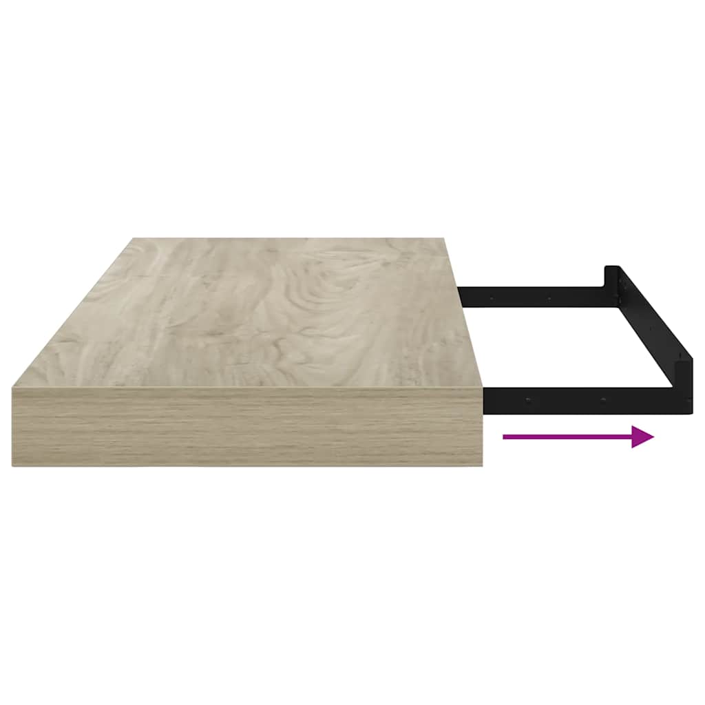 Wandschap zwevend 50x23x3,8 cm MDF eikenkleurig is nu te koop bij PeponiXL, paradijselijk wonen!