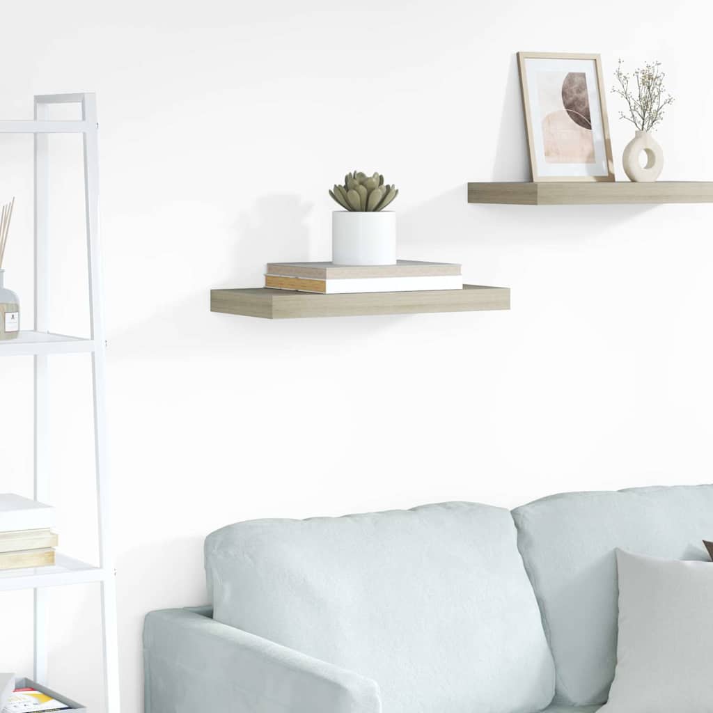 Wandschap zwevend 50x23x3,8 cm MDF eikenkleurig is nu te koop bij PeponiXL, paradijselijk wonen!