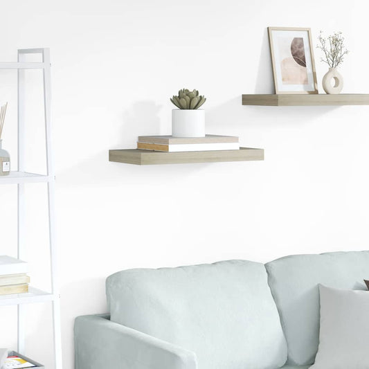 Wandschap zwevend 50x23,5x3,8 cm MDF eikenkleurig is nu te koop bij PeponiXL, paradijselijk wonen!