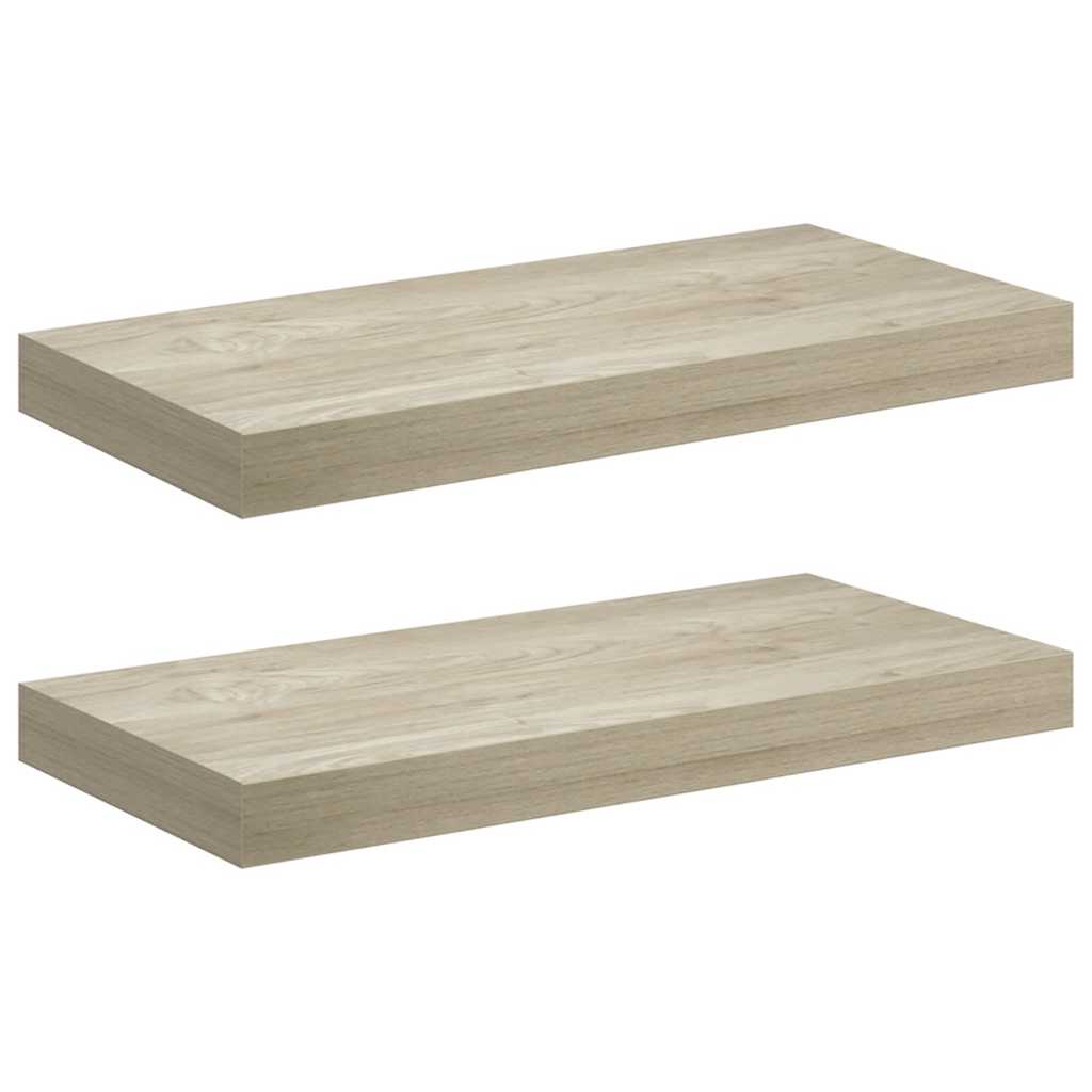Wandschappen zwevend 2 st 50x23x3,8 cm MDF eikenkleurig is nu te koop bij PeponiXL, paradijselijk wonen!