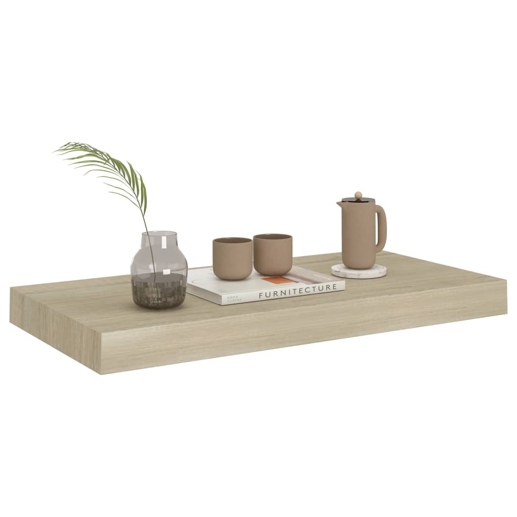 Wandschappen zwevend 2 st 50x23x3,8 cm MDF eikenkleurig is nu te koop bij PeponiXL, paradijselijk wonen!