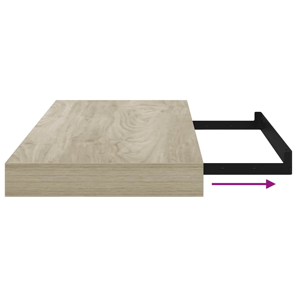 Wandschappen zwevend 2 st 50x23x3,8 cm MDF eikenkleurig is nu te koop bij PeponiXL, paradijselijk wonen!
