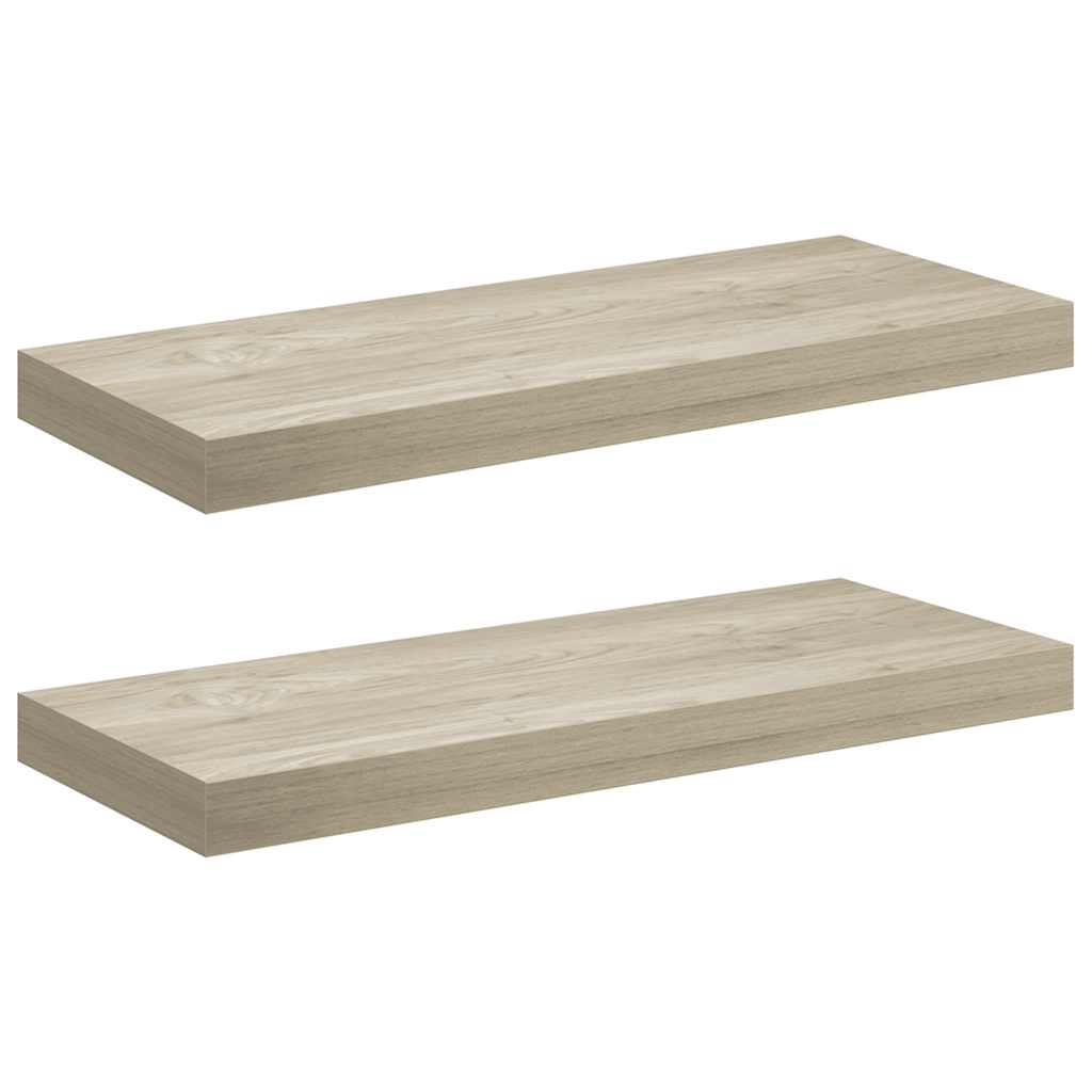 Wandschappen zwevend 2 st 60x23,5x3,8 cm MDF eikenkleurig is nu te koop bij PeponiXL, paradijselijk wonen!