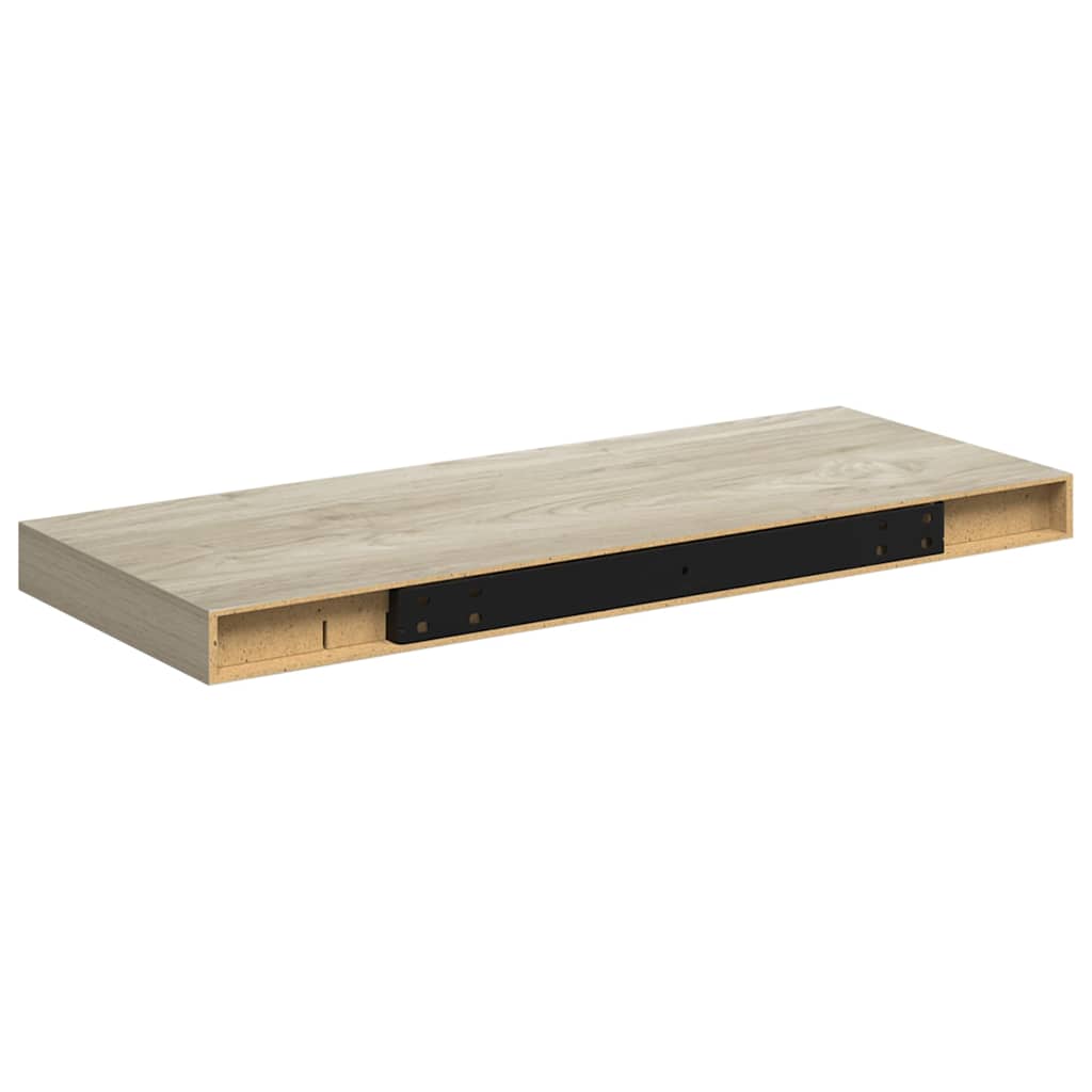 Wandschappen zwevend 2 st 60x23,5x3,8 cm MDF eikenkleurig is nu te koop bij PeponiXL, paradijselijk wonen!