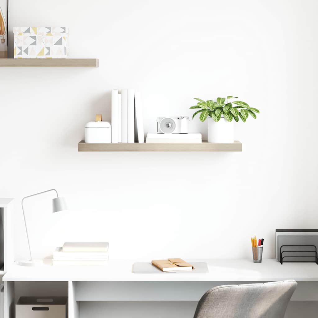 Wandschap zwevend 80x23,5x3,8 cm MDF eikenkleurig is nu te koop bij PeponiXL, paradijselijk wonen!