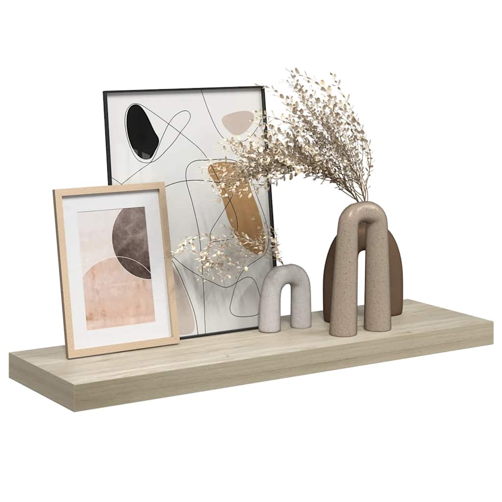 Wandschap zwevend 80x23,5x3,8 cm MDF eikenkleurig is nu te koop bij PeponiXL, paradijselijk wonen!