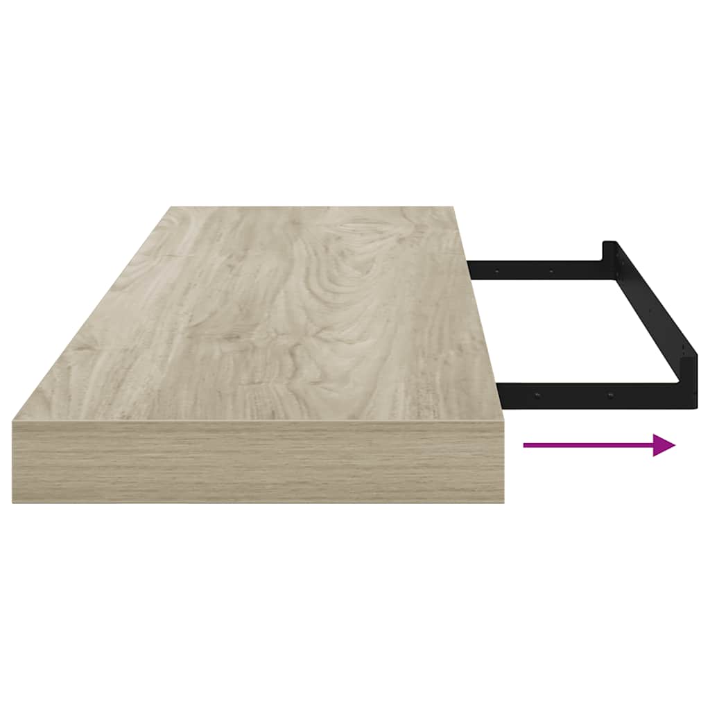 Wandschap zwevend 80x23,5x3,8 cm MDF eikenkleurig is nu te koop bij PeponiXL, paradijselijk wonen!