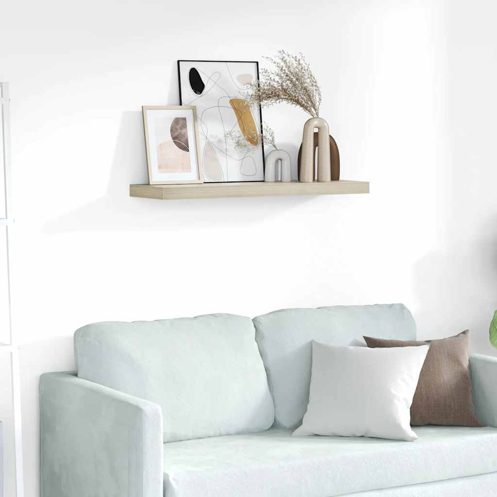 Wandschap zwevend 80x23,5x3,8 cm MDF eikenkleurig is nu te koop bij PeponiXL, paradijselijk wonen!