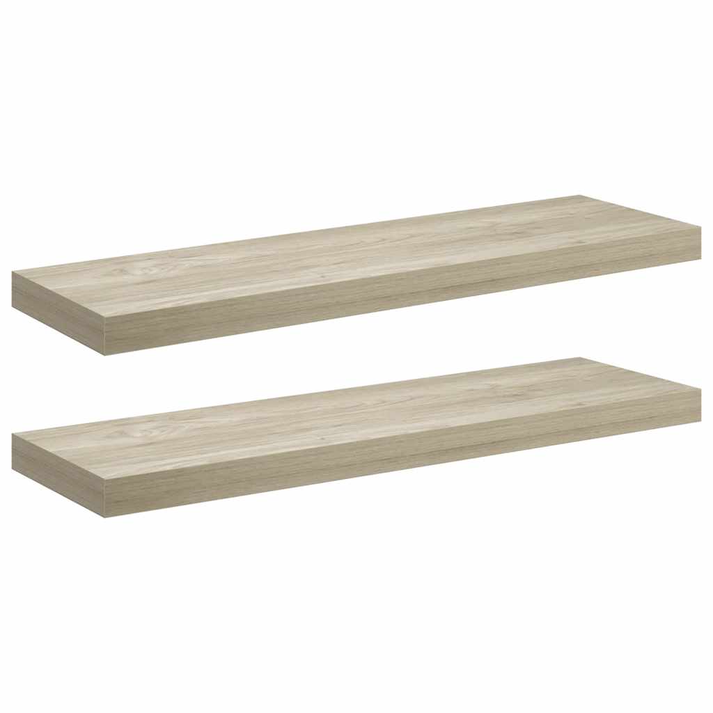Wandschappen zwevend 2 st 80x23,5x3,8 cm MDF eikenkleurig is nu te koop bij PeponiXL, paradijselijk wonen!