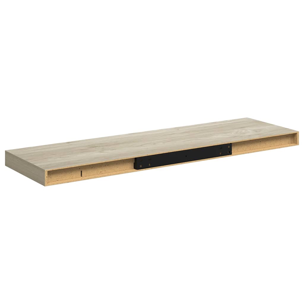 Wandschappen zwevend 4 st 80x23,5x3,8 cm MDF eikenkleurig is nu te koop bij PeponiXL, paradijselijk wonen!