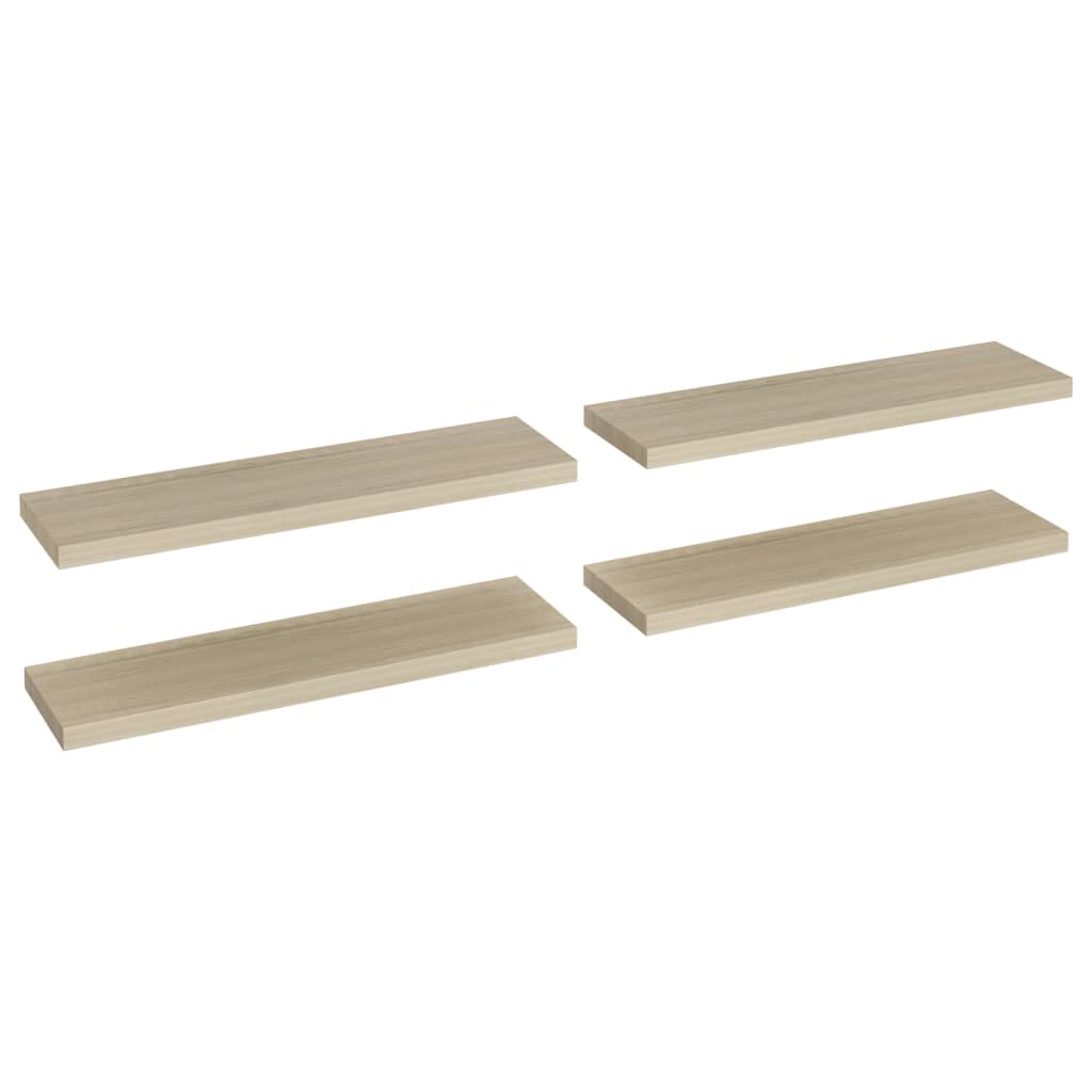 Wandschappen zwevend 4 st 90x23,5x3,8 cm MDF eikenkleurig is nu te koop bij PeponiXL, paradijselijk wonen!