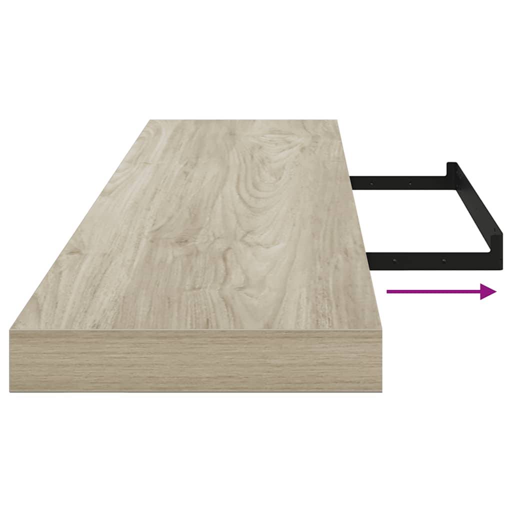 Wandschap zwevend 120x23,5x3,8 cm MDF eikenkleurig is nu te koop bij PeponiXL, paradijselijk wonen!
