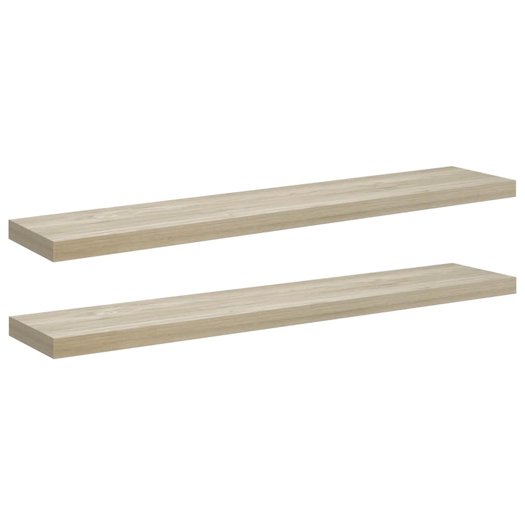 Wandschappen zwevend 2 st 120x23,5x3,8 cm MDF eikenkleurig is nu te koop bij PeponiXL, paradijselijk wonen!