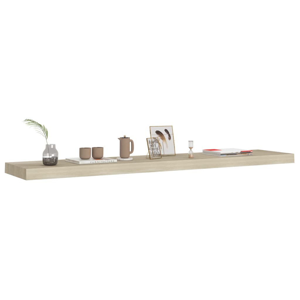 Wandschappen zwevend 2 st 120x23,5x3,8 cm MDF eikenkleurig is nu te koop bij PeponiXL, paradijselijk wonen!
