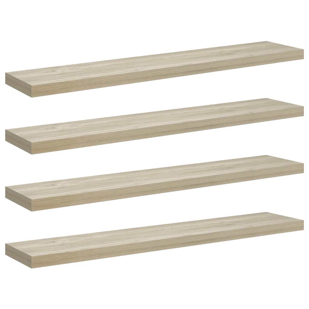 Wandschappen zwevend 4 st 120x23,5x3,8 cm MDF eikenkleurig is nu te koop bij PeponiXL, paradijselijk wonen!