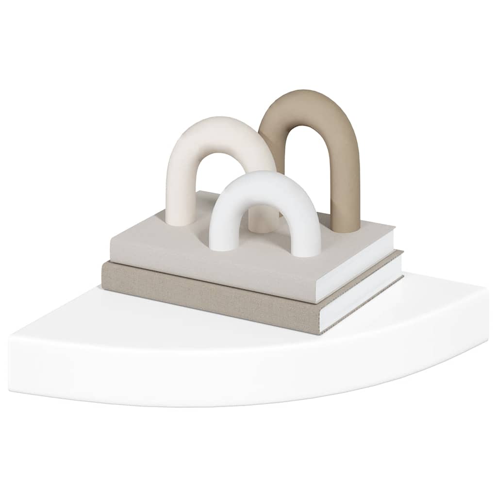 Zwevende hoekplanken 4 st hoogglans wit 25x25x3,8 cm MDF is nu te koop bij PeponiXL, paradijselijk wonen!