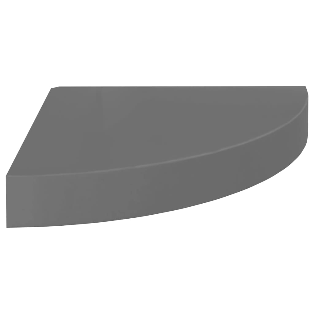 Hoekschap zwevend 25x25x3,8 cm MDF hoogglans grijs is nu te koop bij PeponiXL, paradijselijk wonen!