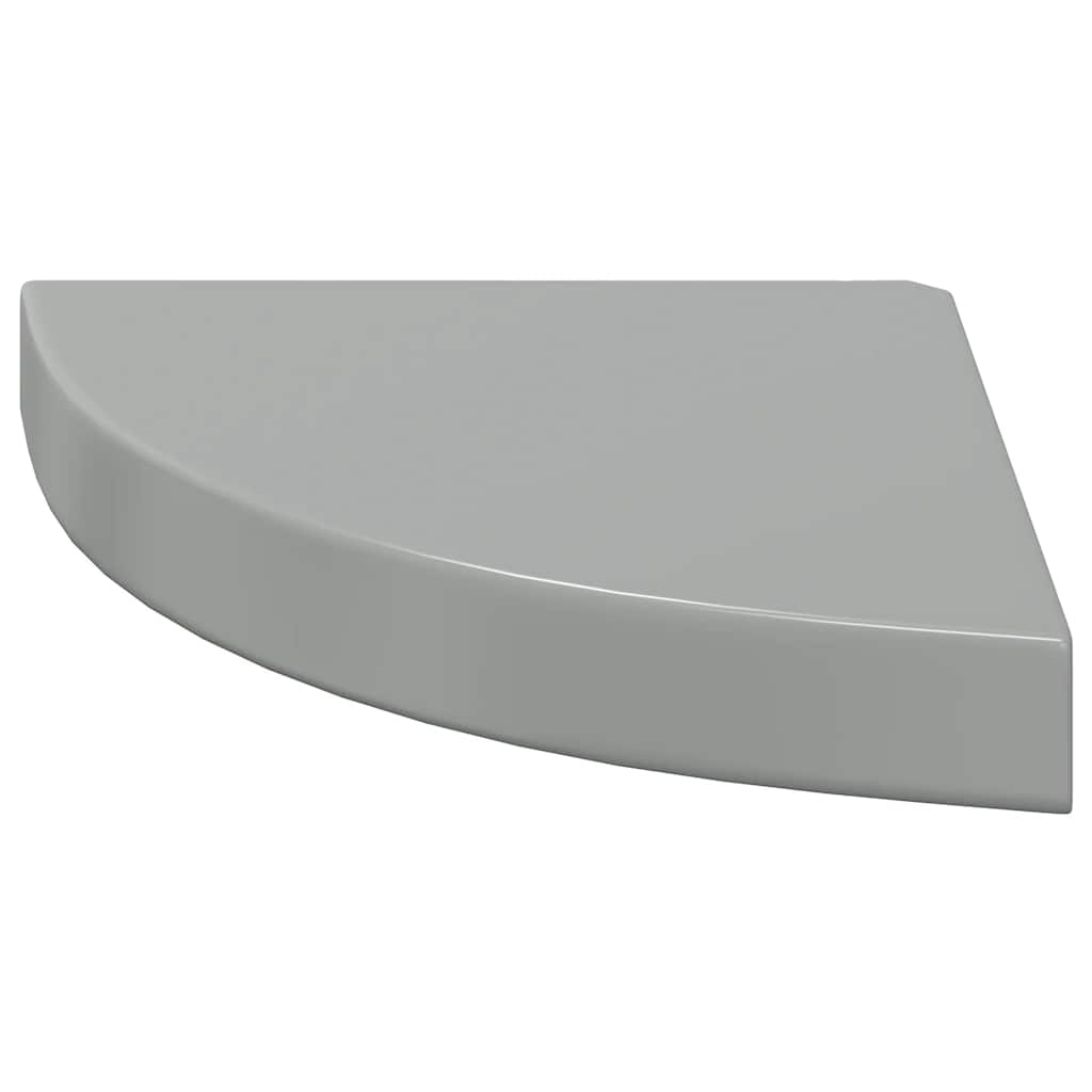 Hoekschap zwevend 25x25x3,8 cm MDF hoogglans grijs is nu te koop bij PeponiXL, paradijselijk wonen!