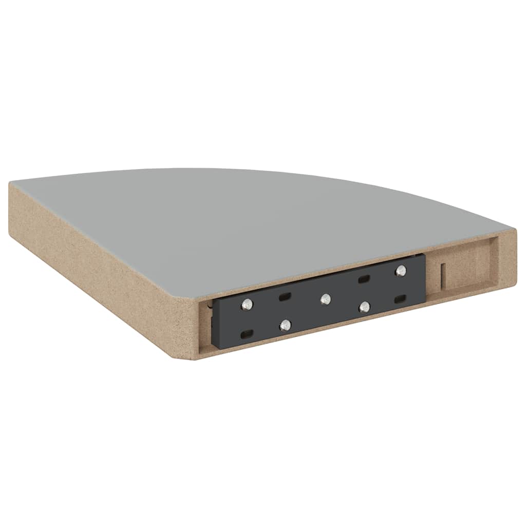 Hoekschap zwevend 25x25x3,8 cm MDF hoogglans grijs is nu te koop bij PeponiXL, paradijselijk wonen!