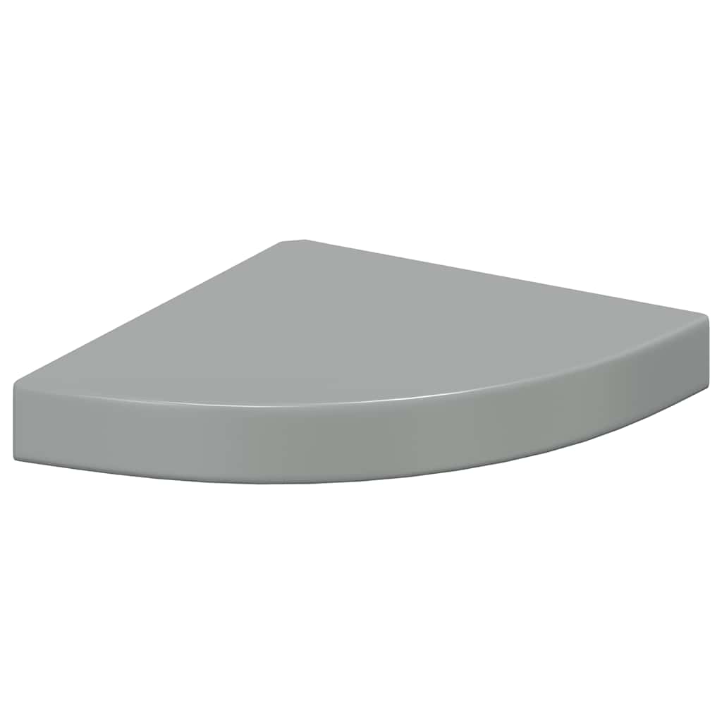 Hoekschappen zwevend 4 st 25x25x3,8 cm MDF hoogglans grijs is nu te koop bij PeponiXL, paradijselijk wonen!