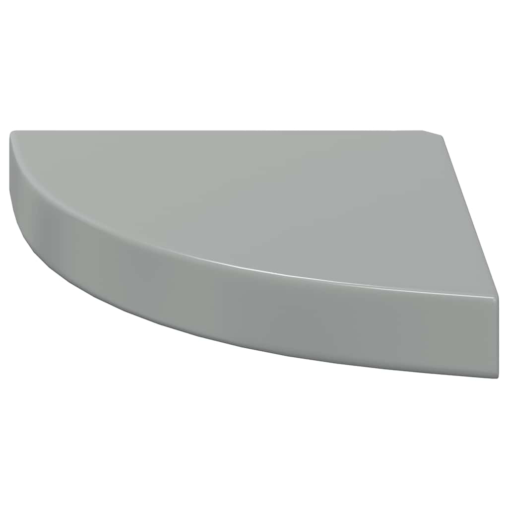 Hoekschappen zwevend 4 st 25x25x3,8 cm MDF hoogglans grijs is nu te koop bij PeponiXL, paradijselijk wonen!