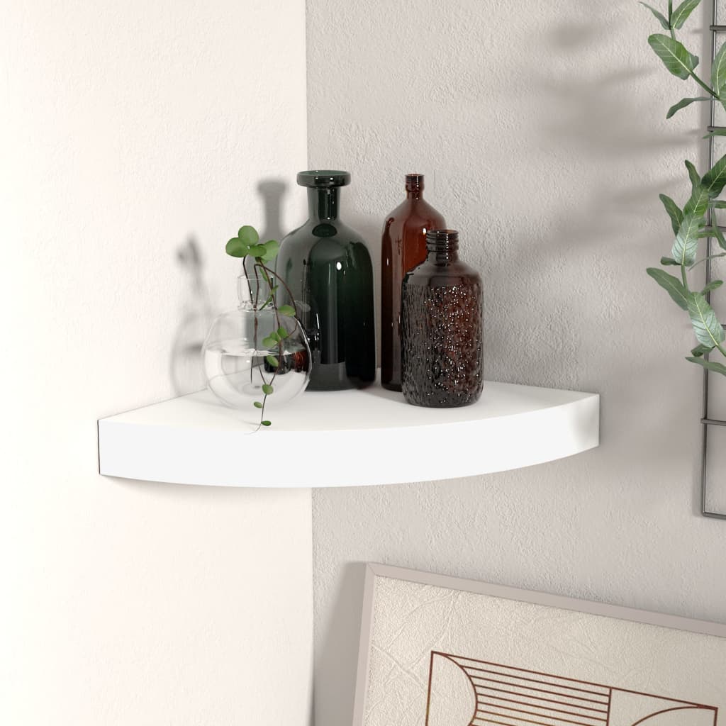 Hoekschap zwevend 25x25x3,8 cm MDF wit is nu te koop bij PeponiXL, paradijselijk wonen!