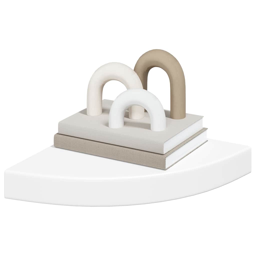 Hoekschappen zwevend 2 st 25x25x3,8 cm MDF wit is nu te koop bij PeponiXL, paradijselijk wonen!