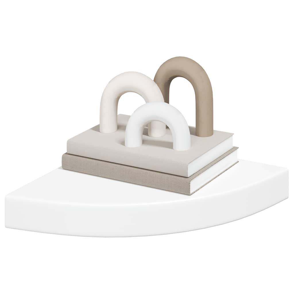 Hoekschappen zwevend 4 st 25x25x3,8 cm MDF wit is nu te koop bij PeponiXL, paradijselijk wonen!