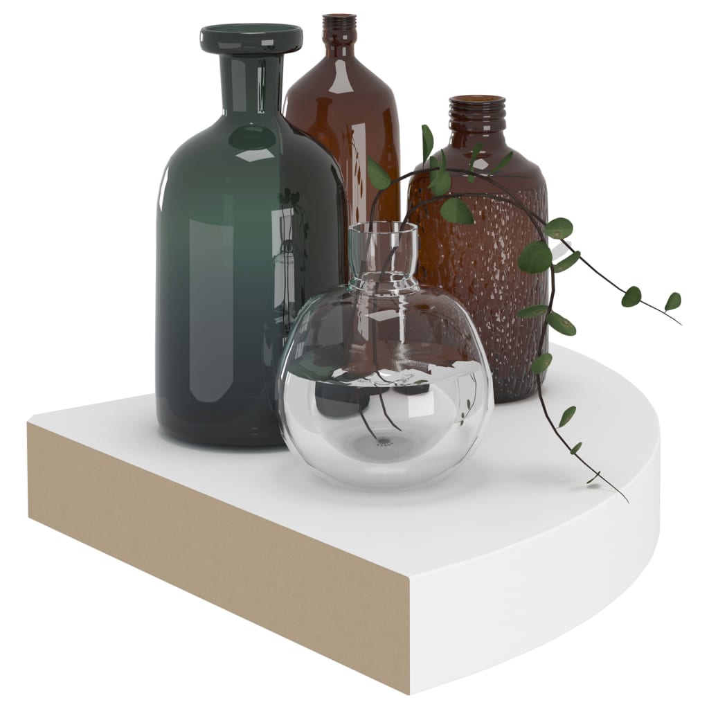 Hoekschappen zwevend 4 st 25x25x3,8 cm MDF wit is nu te koop bij PeponiXL, paradijselijk wonen!