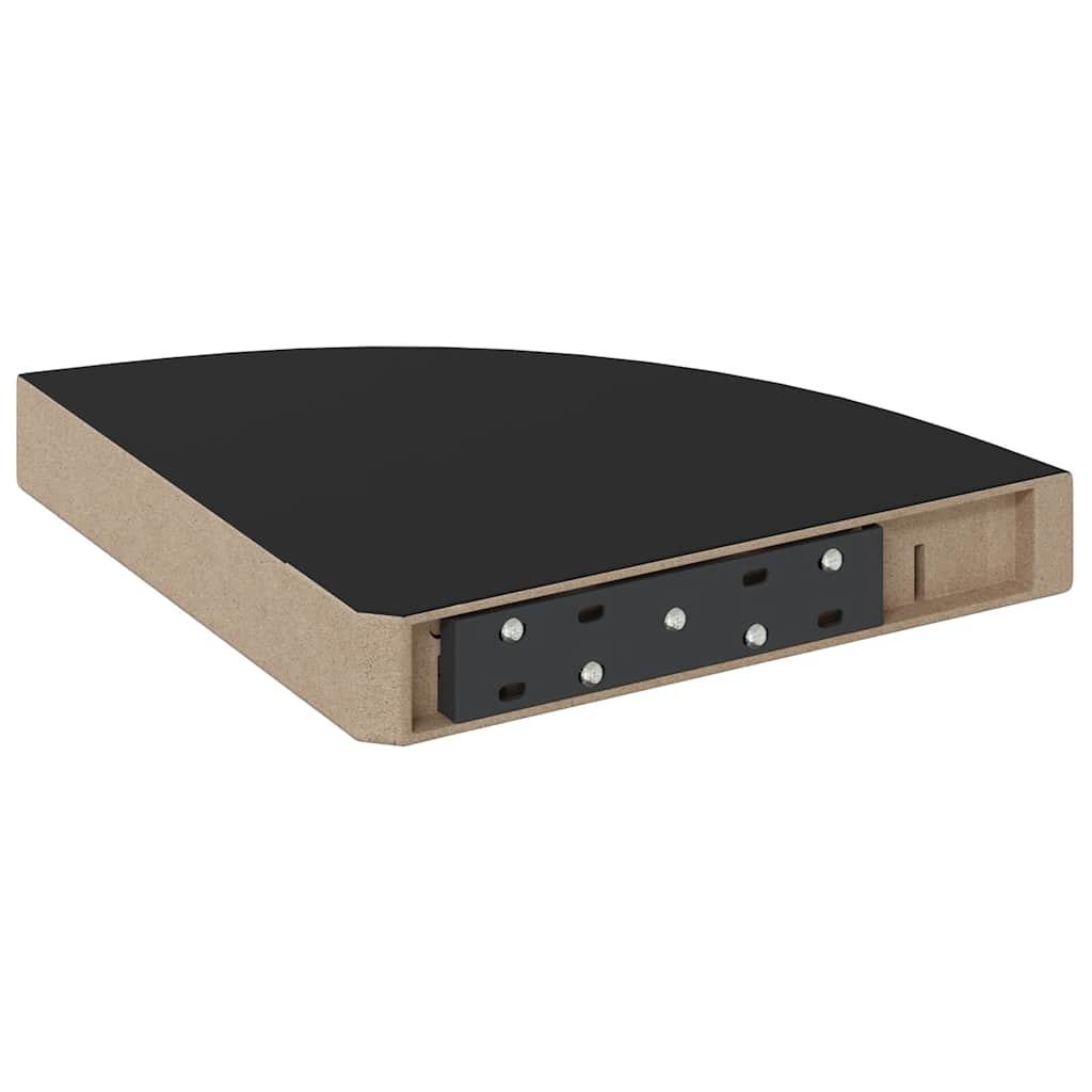 Hoekschappen zwevend 2 st 25x25x3,8 cm MDF zwart is nu te koop bij PeponiXL, paradijselijk wonen!