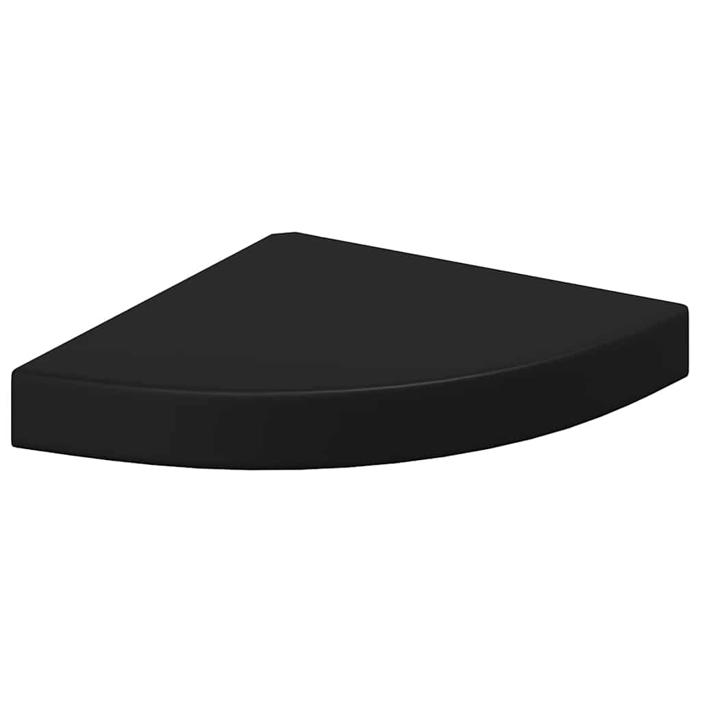 Hoekschappen zwevend 4 st 25x25x3,8 cm MDF zwart is nu te koop bij PeponiXL, paradijselijk wonen!