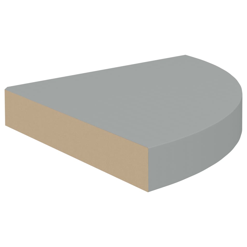 Hoekschap zwevend 25x25x3,8 cm MDF grijs is nu te koop bij PeponiXL, paradijselijk wonen!