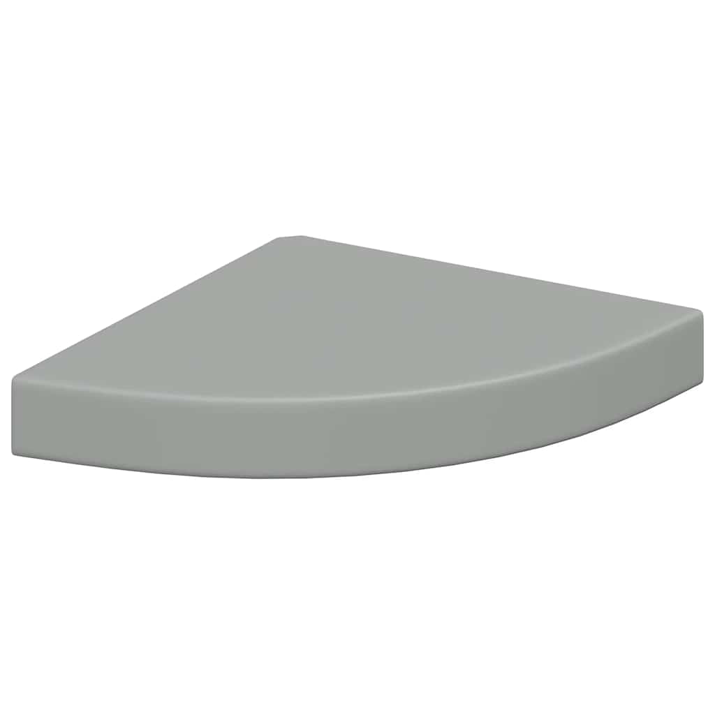 Hoekschappen zwevend 4 st 25x25x3,8 cm MDF grijs is nu te koop bij PeponiXL, paradijselijk wonen!