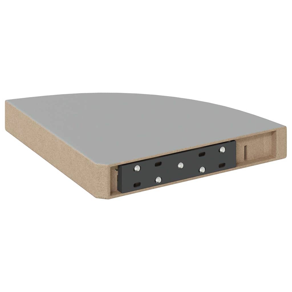 Hoekschappen zwevend 4 st 25x25x3,8 cm MDF grijs is nu te koop bij PeponiXL, paradijselijk wonen!