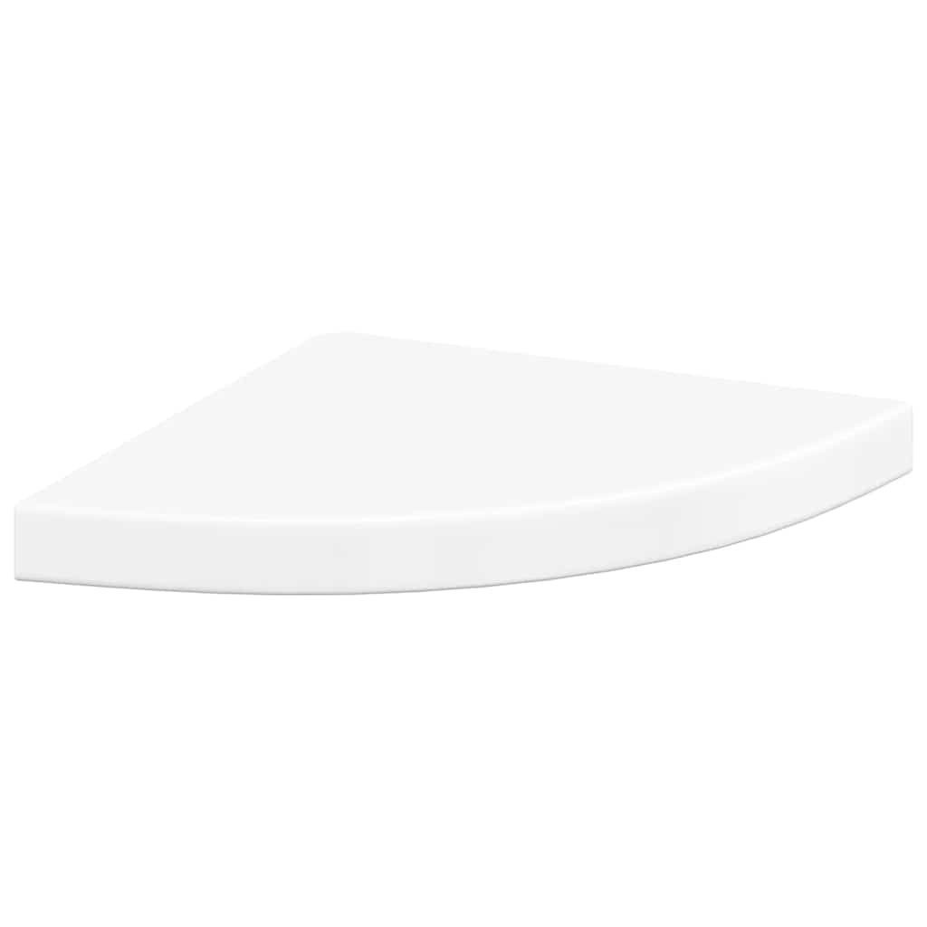 Hoekschappen zwevend 2 st 35x35x3,8 cm MDF hoogglans wit is nu te koop bij PeponiXL, paradijselijk wonen!