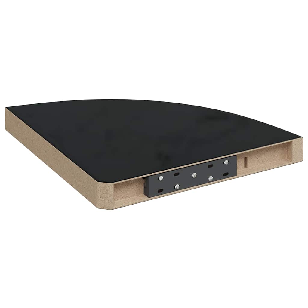 Hoekschap zwevend 35x35x3,8 cm MDF hoogglans zwart is nu te koop bij PeponiXL, paradijselijk wonen!