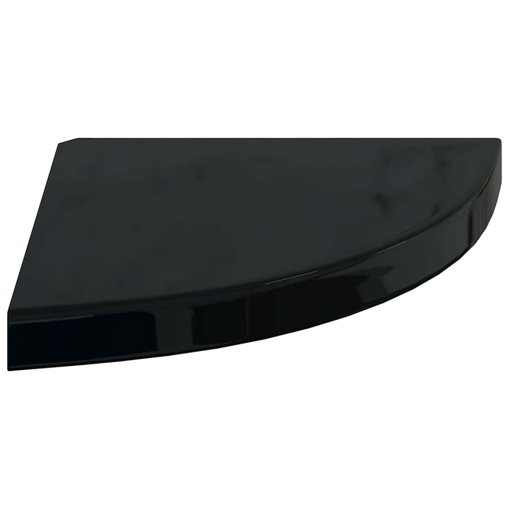 Hoekschappen zwevend 4 st 35x35x3,8 cm MDF hoogglans zwart is nu te koop bij PeponiXL, paradijselijk wonen!