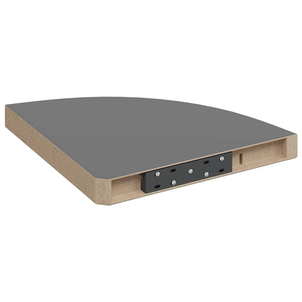 Hoekschappen zwevend 4 st 35x35x3,8 cm MDF hoogglans grijs is nu te koop bij PeponiXL, paradijselijk wonen!