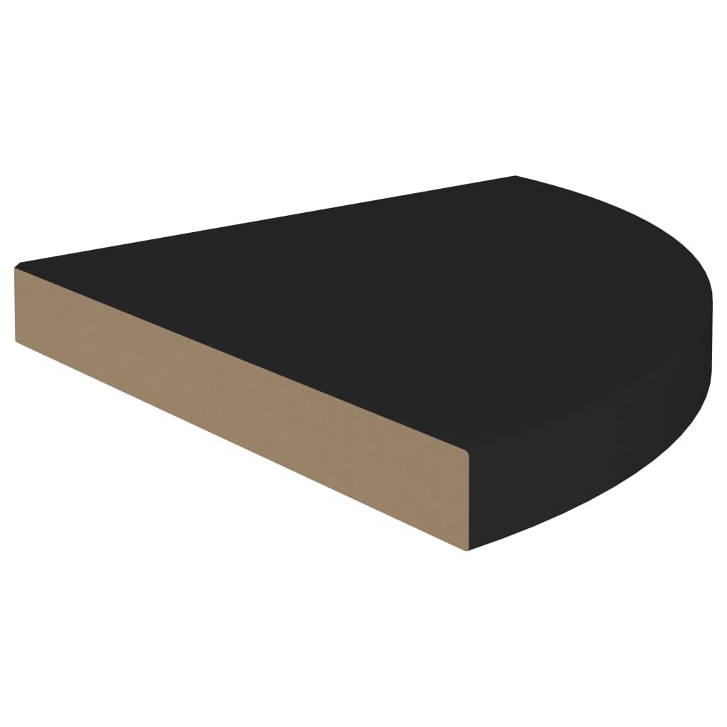 Hoekschap zwevend 35x35x3,8 cm MDF zwart is nu te koop bij PeponiXL, paradijselijk wonen!