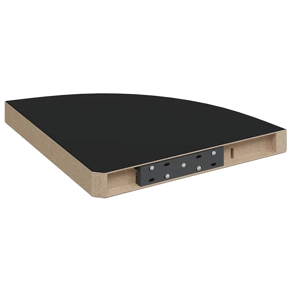 Hoekschappen zwevend 4 st 35x35x3,8 cm MDF zwart is nu te koop bij PeponiXL, paradijselijk wonen!