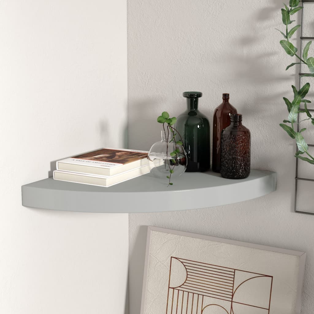 Hoekschap zwevend 35x35x3,8 cm MDF grijs is nu te koop bij PeponiXL, paradijselijk wonen!