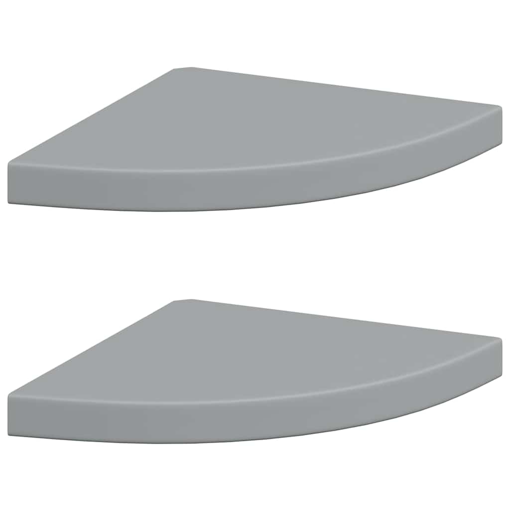 Hoekschappen zwevend 2 st 35x35x3,8 cm MDF grijs is nu te koop bij PeponiXL, paradijselijk wonen!