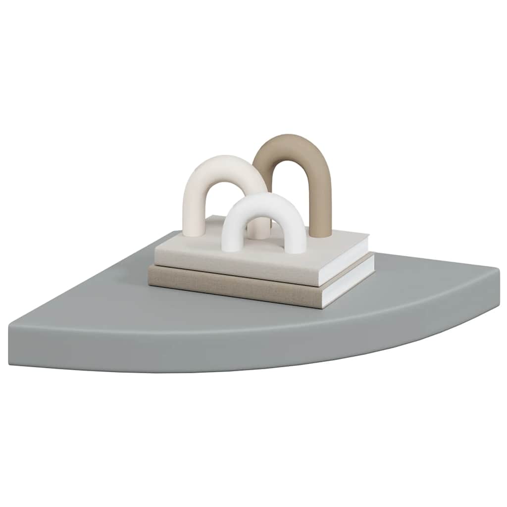 Hoekschappen zwevend 2 st 35x35x3,8 cm MDF grijs is nu te koop bij PeponiXL, paradijselijk wonen!