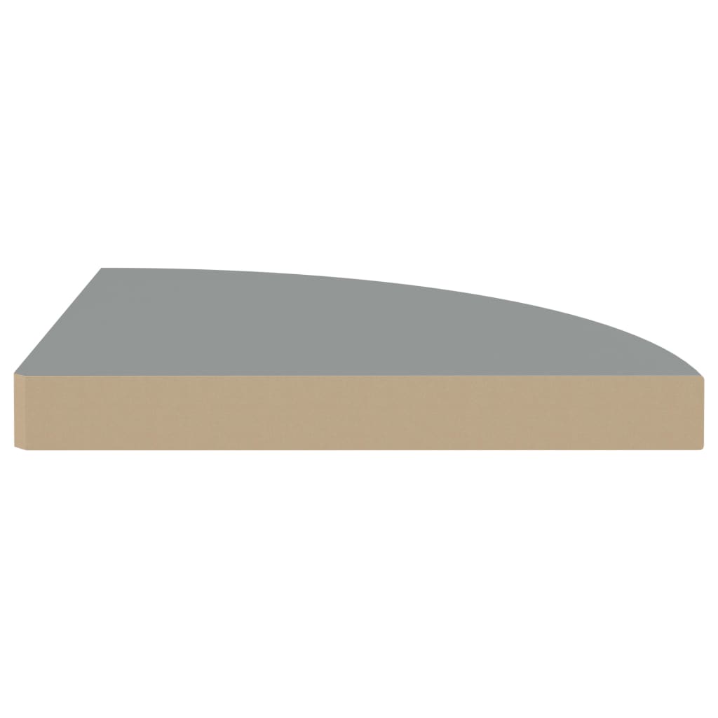 Hoekschappen zwevend 2 st 35x35x3,8 cm MDF grijs is nu te koop bij PeponiXL, paradijselijk wonen!