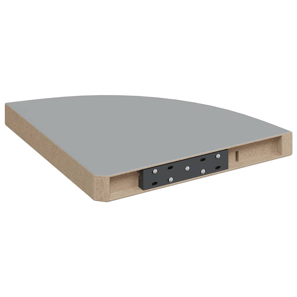 Hoekschappen zwevend 2 st 35x35x3,8 cm MDF grijs is nu te koop bij PeponiXL, paradijselijk wonen!