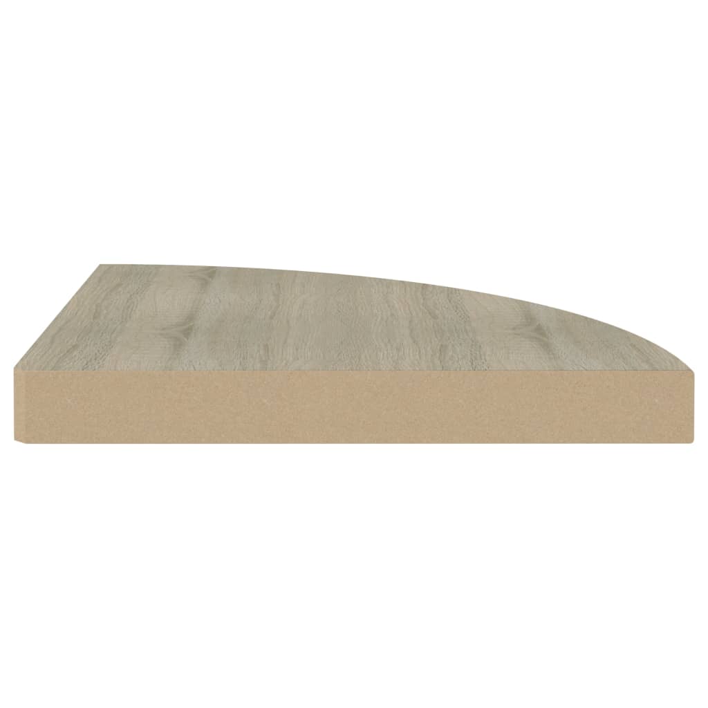Hoekschap zwevend 35x35x3,8 cm MDF eikenkleurig is nu te koop bij PeponiXL, paradijselijk wonen!