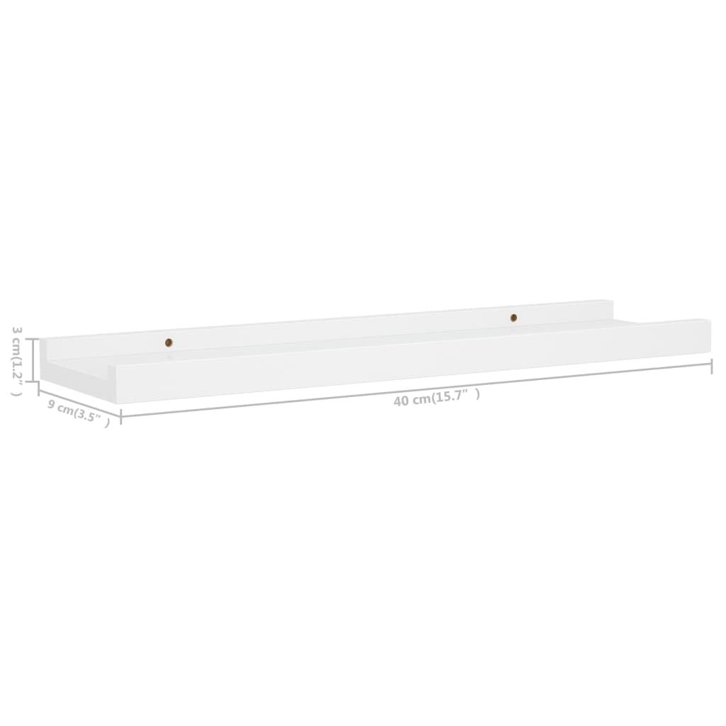 Fotoplanken 2 st 40x9x3 cm MDF wit is nu te koop bij PeponiXL, paradijselijk wonen!